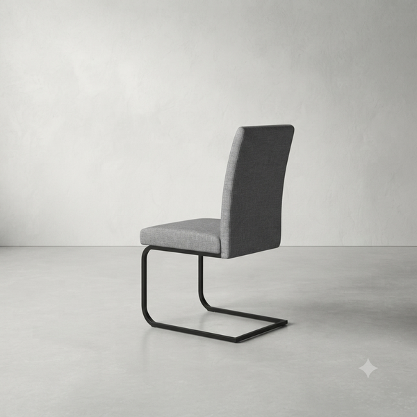 Modern Upholstered Dining Chair with Black Metal Sled Base