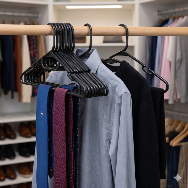 Pack of 20 Black Plastic Hangers