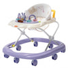 Infant Walker with Activity Tray featuring padded seat, front toys, and multiple wheels for baby development.