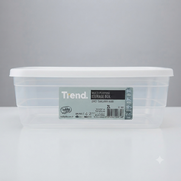 2L Rectangle Storage Container With Lid