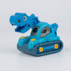 Dino Vehicle Construction Toy featuring a bright blue dinosaur-themed tracked vehicle for imaginative play.
