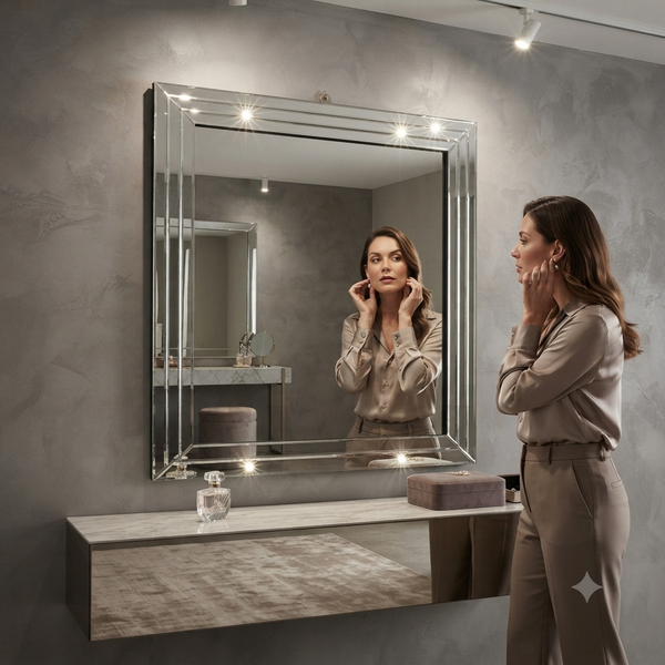 Modern Rectangular Bevelled Wall Mirror