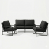 3-Piece Outdoor Patio Set featuring a comfortable sofa and two armchairs with a modern design on a neutral background.