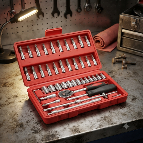 46pcs 1/4-Inch Driven Socket Set