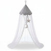 Hanging Nursery Mosquito Net Canopy with Pom-Poms