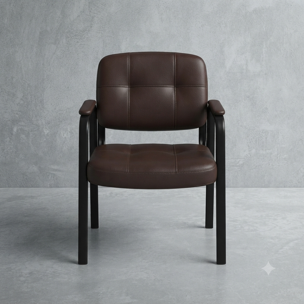 Modern Brown Upholstered Visitor Chair