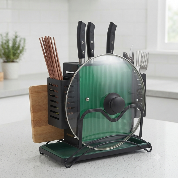 Knife Storage with Cutting Board Holder