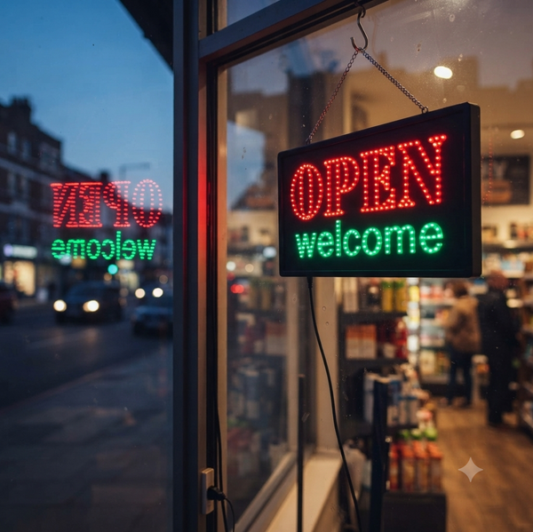 Open Welcome LED Sign Board