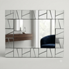 Geometric Mosaic Wall Mirror with Decorative Beveled Frame