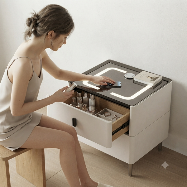 Modern Two-Drawer Bedside Table for a Stylish Bedroom