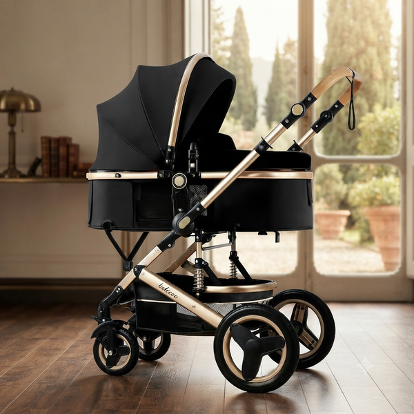 2-in-1 Baby Stroller & Pram – Convertible Infant Travel Seat
