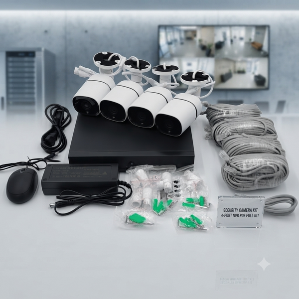 Security Camera Kit 4-Port NVR POE Full Kit