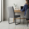 Modern Upholstered Dining Chair with Black Metal Sled Base