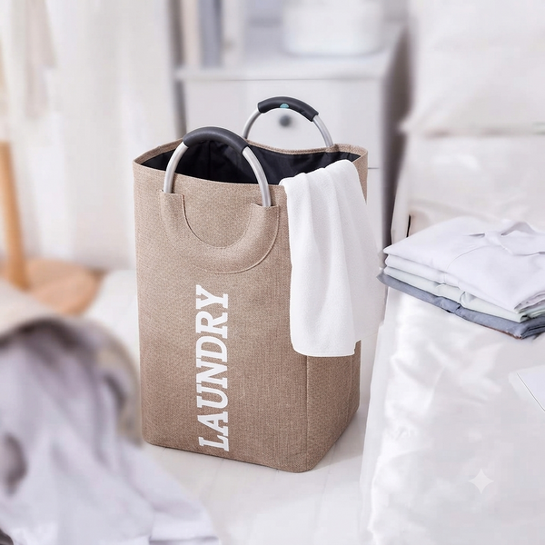 Large Laundry Basket with Aluminum Handle