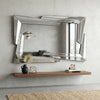 Geometric Beveled Wall Mirror with Decorative Frame