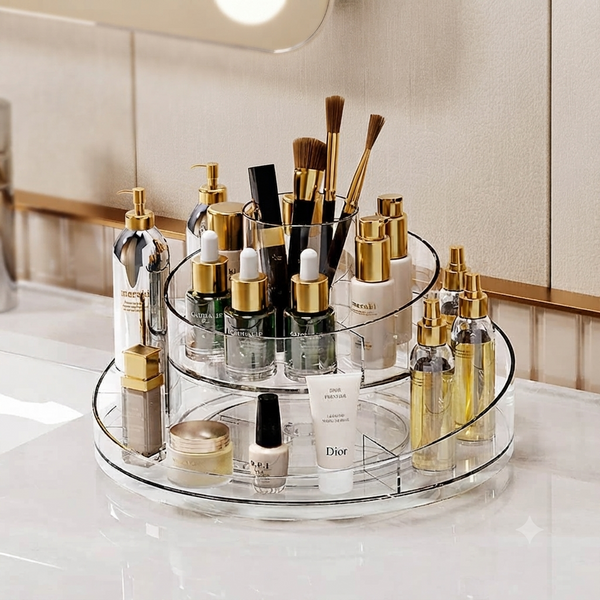 Rotating Vanity Storage Cosmetic Tray