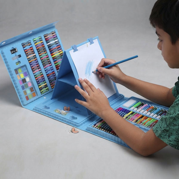 Childrens 208 Pieces Painting Brush Set With Drawing Board