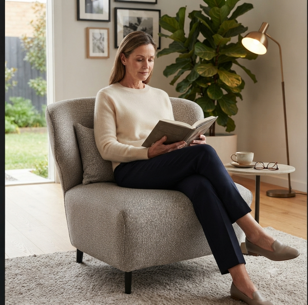 Grey Upholstered Accent Chair