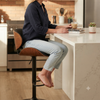 Modern Swivel Bar Chair with Upholstered Seat