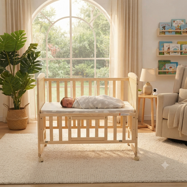 Multifunctional Solid Wood Baby Crib