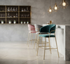 Modern Upholstered Bar Stool with Gold Frame