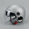 Open-Face Helmet with Clear Visor in silver with clear front visor, ideal for everyday practicality.