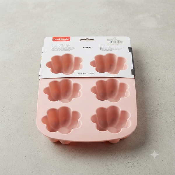 6-Cavity Silicone Flower Baking Tray
