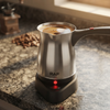 Stainless Steel Electric Coffee Pot With Collapsible Handle