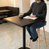 Square Bar Table 104 cm Height with Black Pedestal Base