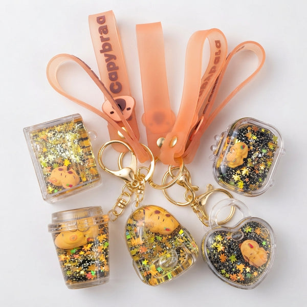 Capybara Acrylic Bag Pendant Keychain collection featuring playful designs and vibrant colors.