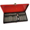 40 Piece Hex Allen Wrench Screwdriver Bit Set displayed in a red case with various sizes of hex bits.