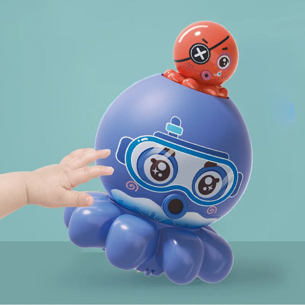 Cute Cartoon Animal Press & Release Fidget Toy featuring an octopus and a pirate character for stress relief.