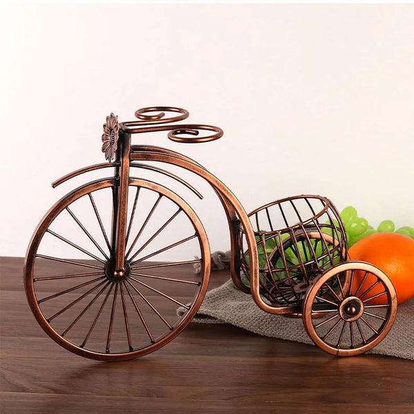 Retro Bicycle Wine Glass Holder and Fruit Basket Display Rack