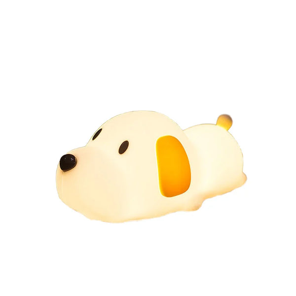 The Lumipets Puppy Night Light, a soft rechargeable LED lamp for calming bedtime illumination.
