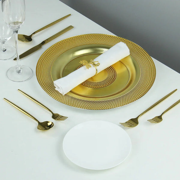 13 Inch Gold Glass Charger Plate