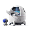 Space Capsule USB Mist Humidifier with Night Light next to a small astronaut figure