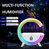G-Shape 5W Bluetooth Speaker with Humidifier & RGB Lighting featuring music notes, ambient lighting, and fine spray humidification.