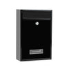 Wall-Mounted Lockable Galvanized Steel Mailbox in black color for secure mail storage.