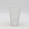 Textured Glass Vase with Beaded Geometric Pattern