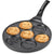 7-Hole Smile Face Non-Stick Breakfast Pan with smiley pancakes cooking.
