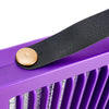 USB Electric Outdoor Mosquito Zapper Lamp with a purple finish and leather strap detail for easy portability.