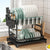 Double Layer Iron Dish Rack with Wine Glass Holder displaying dishes and glassware in a clean kitchen.