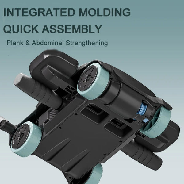 Four-Wheel Abdominal Roller with Elbow Support showcasing integrated molding and quick assembly features.