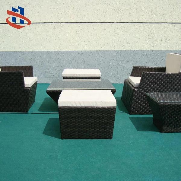 Modern Design Poly Rattan Corner Sofa Set