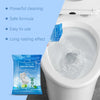 Deep Action Foaming Toilet Cleaner Powder shown with toilet bowl for powerful cleaning and long-lasting effect.