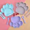 Bear Paw Shape Silicone Baby Feeding Plate Set