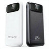 10000mAh 22.5W Fast Charge Power Bank in white and black with digital display showing battery level.