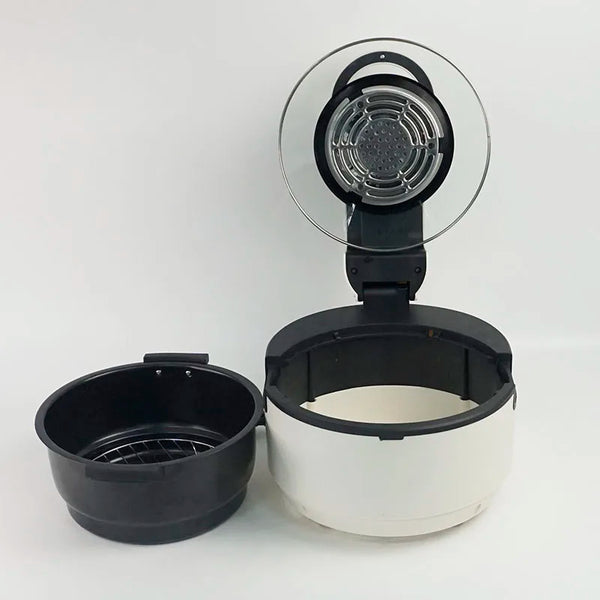 Digital Air Fryer Electric Cooker opened view with inner basket and lid.