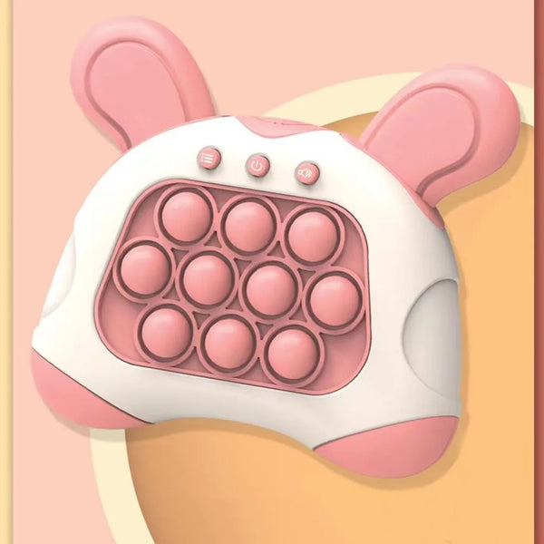 Quick Light Pop Push Toy in cute bunny design with tactile bubble popping buttons for kids.