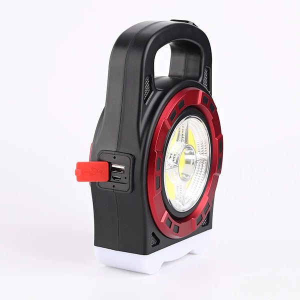 Foldable USB Rechargeable Work Light side view with USB port, designed for efficient lighting during work or emergencies.